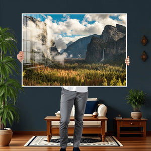 Yosemite Valley River Wall Art Canvas Print