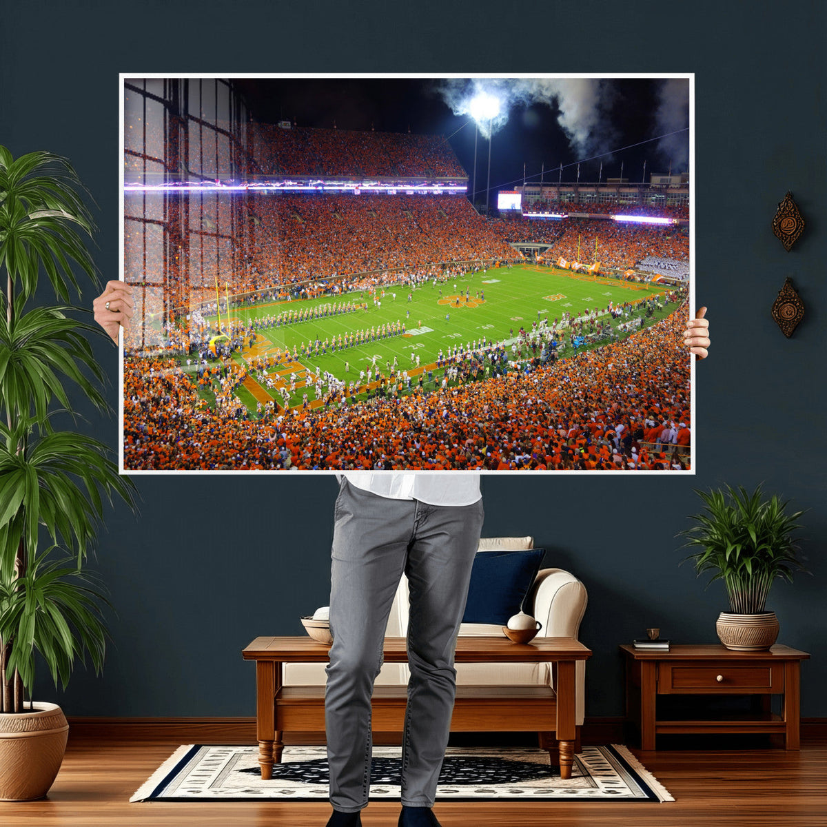 Clemson Football Stadium Wall Art Canvas Print, College