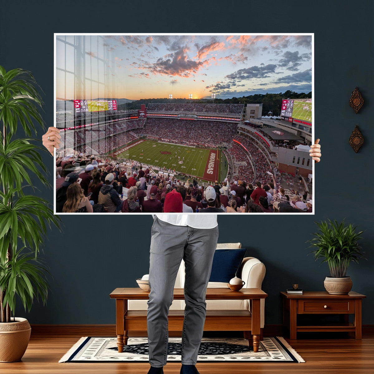Donald W. Reynolds Razorback Stadium Wall Art Canvas Print –