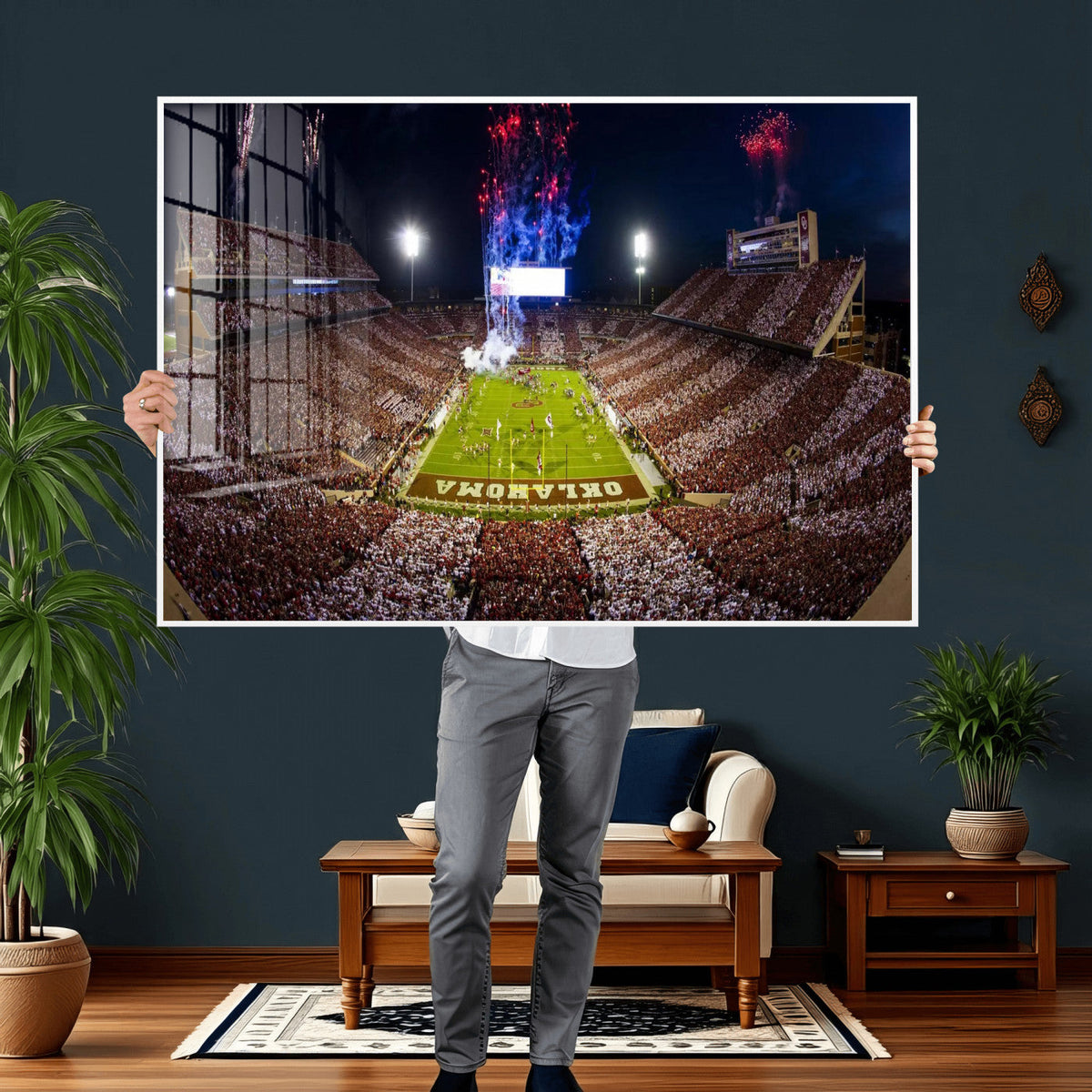 Oklahoma Memorial Stadium Wall Art Canvas Print – Oklahoma