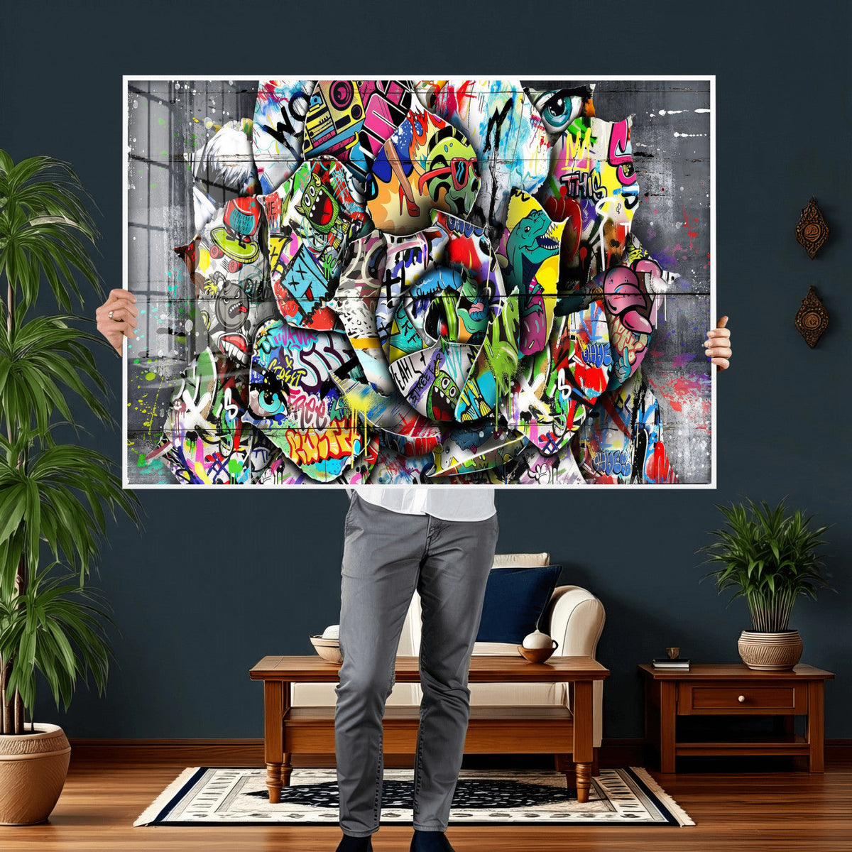 Abstract Graffiti Collage Street Art Wall Art Canvas Print
