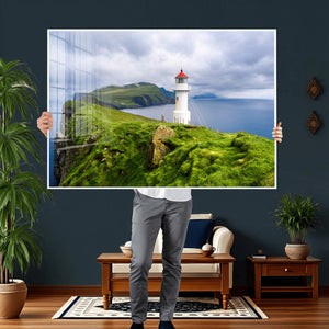 Cliffside Lighthouse Wall Art Canvas Print – Coastal