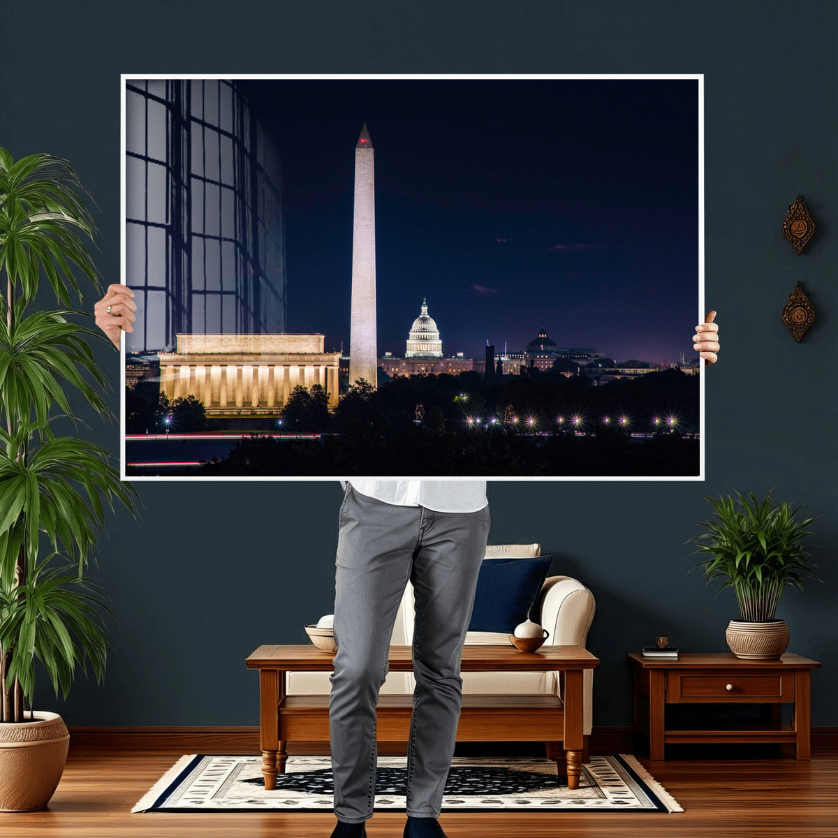 Washington White House Skyline Wall Art Canvas Print –