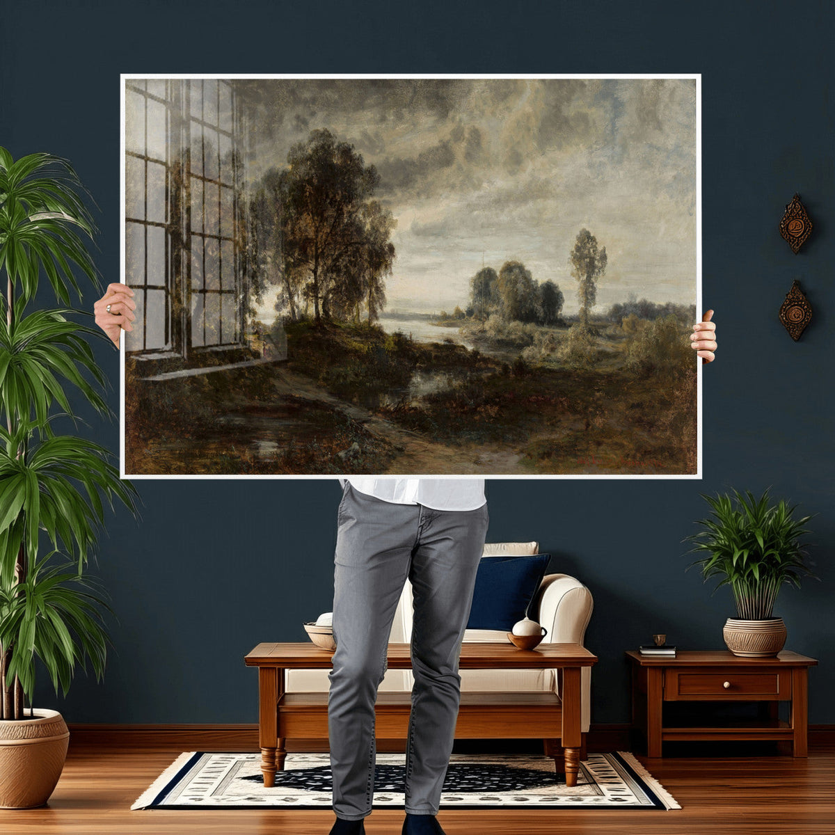 Adolf Dressler Landscape of the Oder River Wall Art Canvas