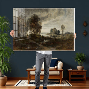 Adolf Dressler Landscape of the Oder River Wall Art Canvas