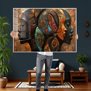 Abstract Afro American Women Wall Art Canvas Print
