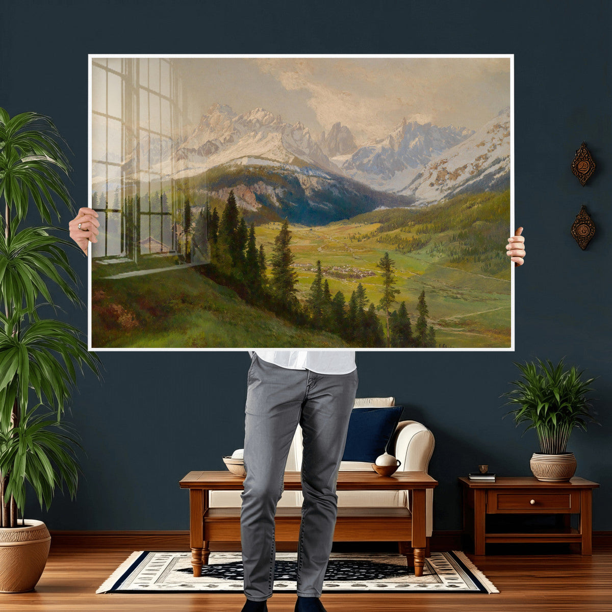 Konrad Petrides View from Mount Helm Canvas — Austrian