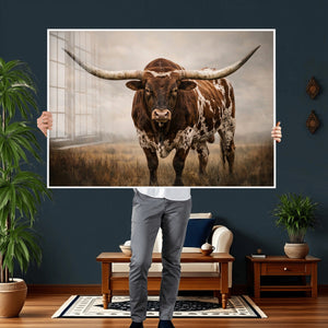 Texas Longhorn Canvas Wall Art Western Bull Desert Moody