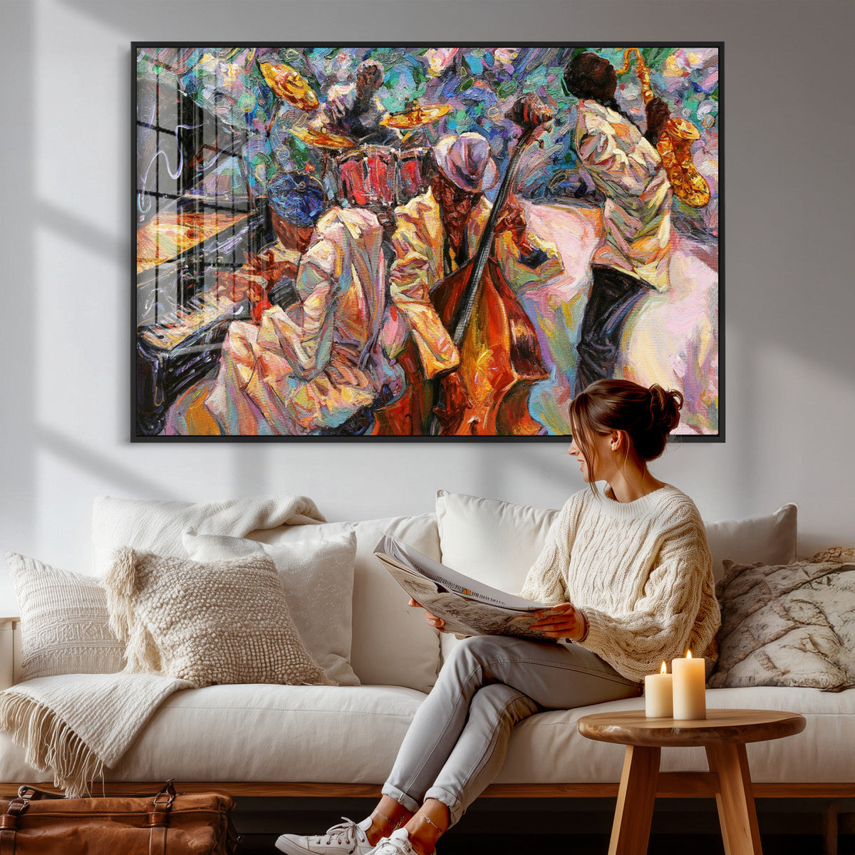 African American Jazz Art Music Abstract Wall Art Painting