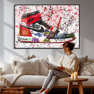 Jordan Shoes Graffiti Wall Art Canvas Print- Jordan Graffiti