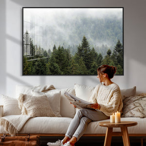 Misty Mountain Forest Wall Art Canvas Print