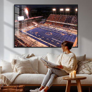 Boise State Stadium Large Wall Art Canvas Print for Living