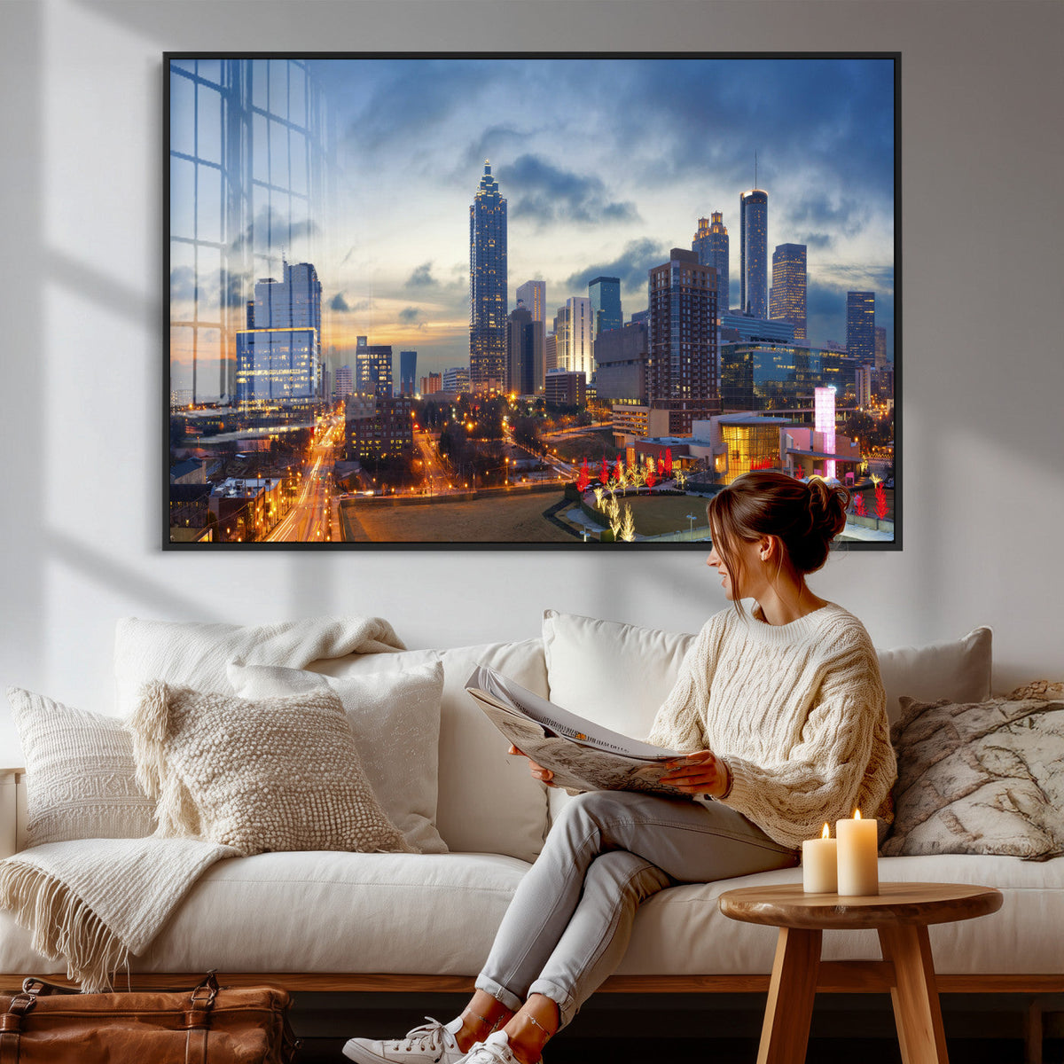 Atlanta Skyline Wall Art Canvas Print, Atlanta Downtown