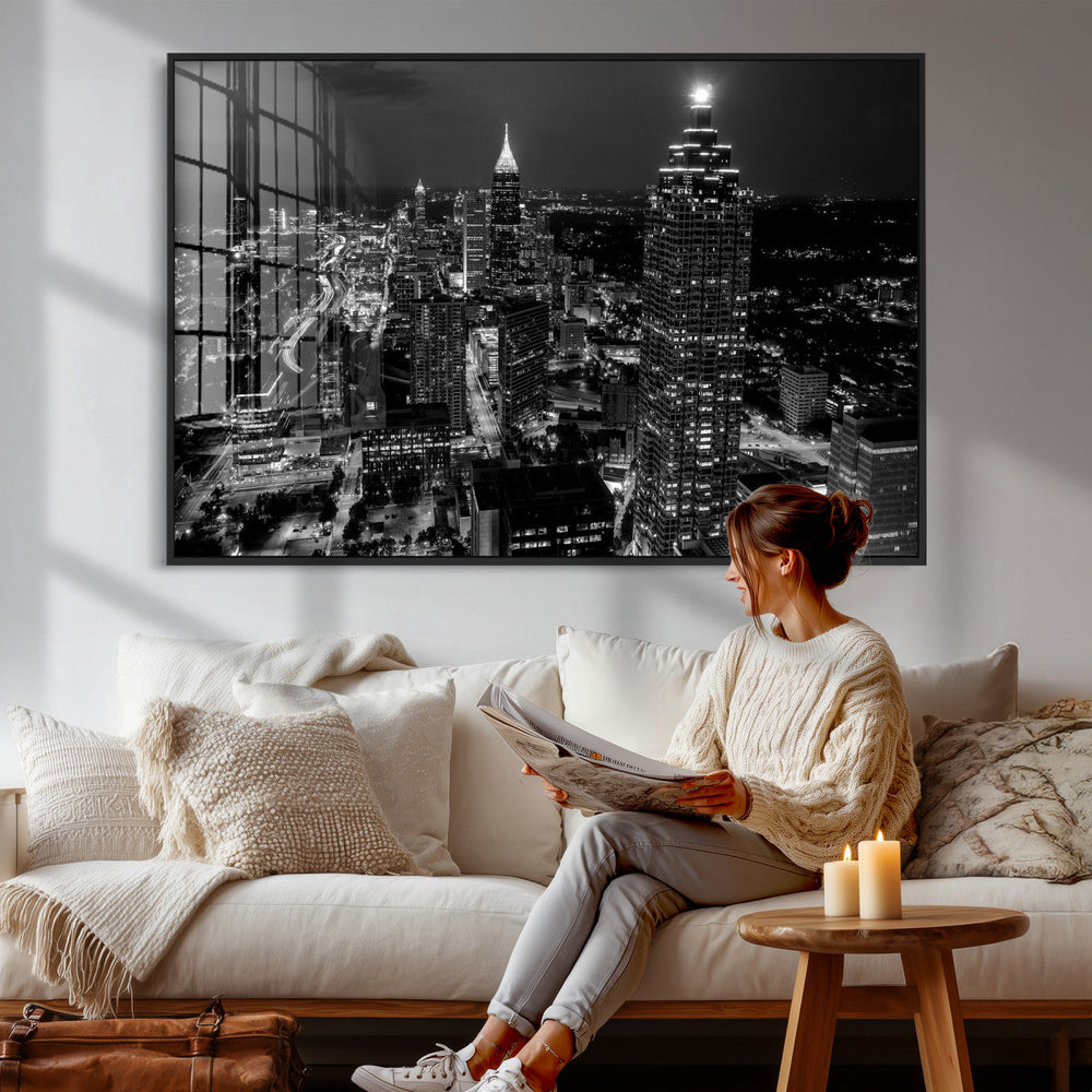 Atlanta Skyline Wall Art Canvas Print, Atlanta Downtown