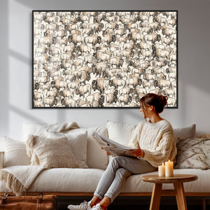 American Bison Canvas Print - Abstract Buffalo Wall Art