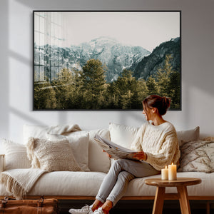 Mountain Forest Wall Art Canvas Print, Alpine Landscape