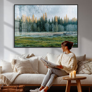 Forest Meadow Wall Art Canvas Print, Pine Tree Landscape