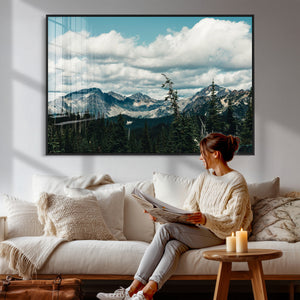 Mountain Forest Wall Art Canvas Print, Alpine Pine Tree