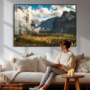 Yosemite Valley River Wall Art Canvas Print