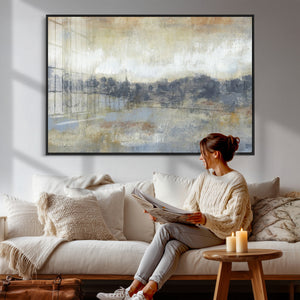Abstract Neutral Landscape Painting Wall Art