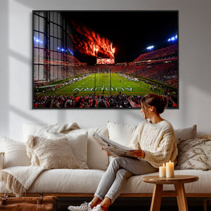 Auburn Stadium Wall Art Canvas Print, College Football Night