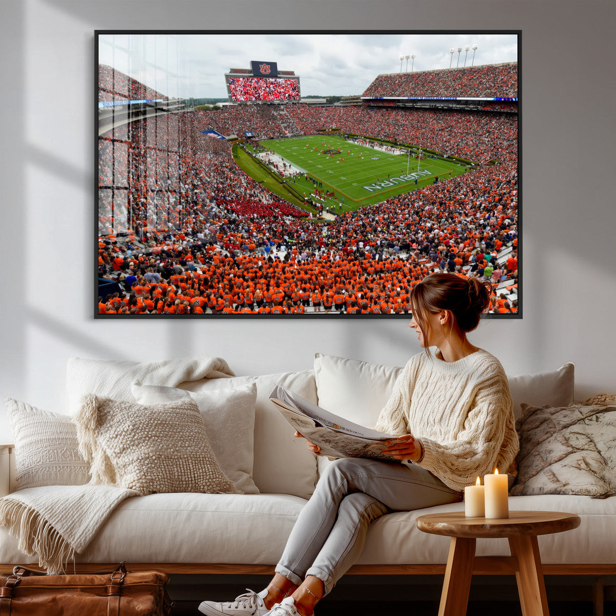 Auburn Stadium Wall Art Canvas Print, Jordan Hare Stadium
