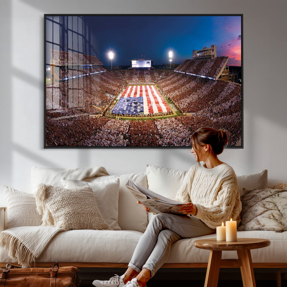 Oklahoma Memorial Stadium Wall Art Canvas Print – Oklahoma