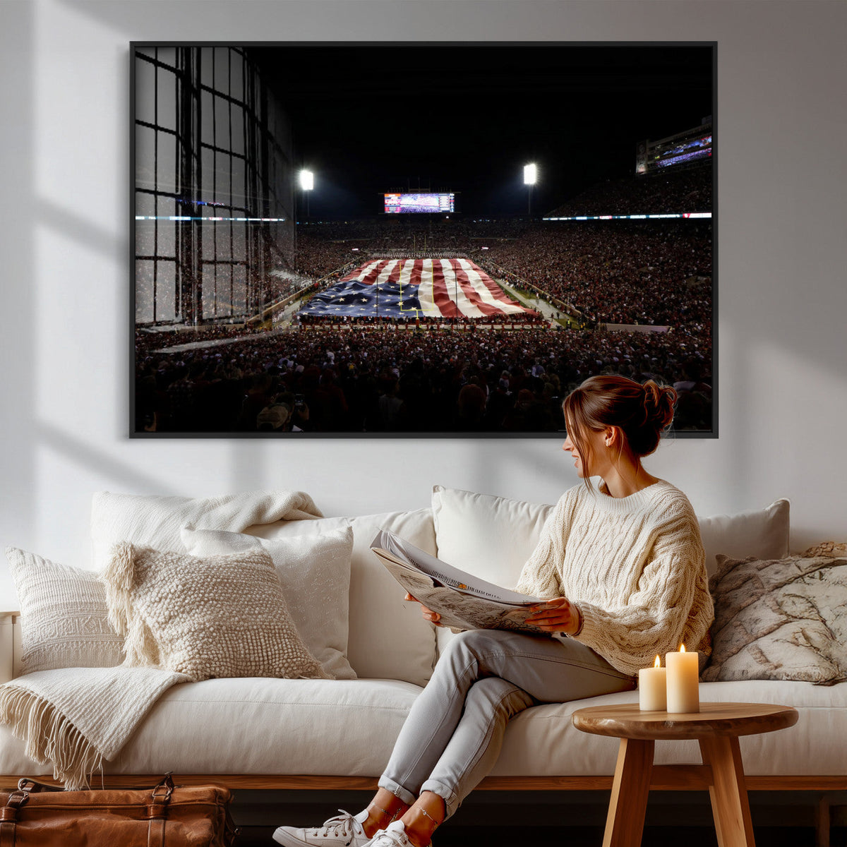 Oklahoma Memorial Stadium Wall Art Canvas Print – Oklahoma