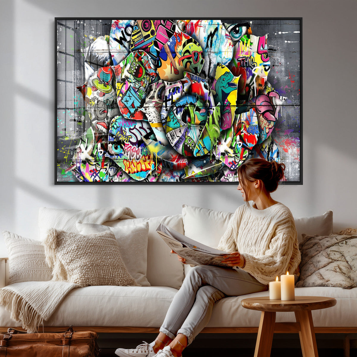 Abstract Graffiti Collage Street Art Wall Art Canvas Print