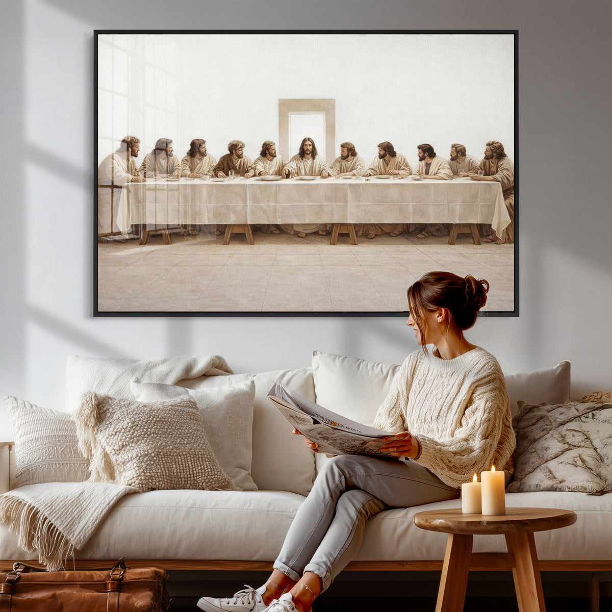 The Last Supper Wall Art Canvas Print, Jesus Christ Biblical
