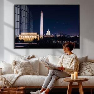 Washington White House Skyline Wall Art Canvas Print –
