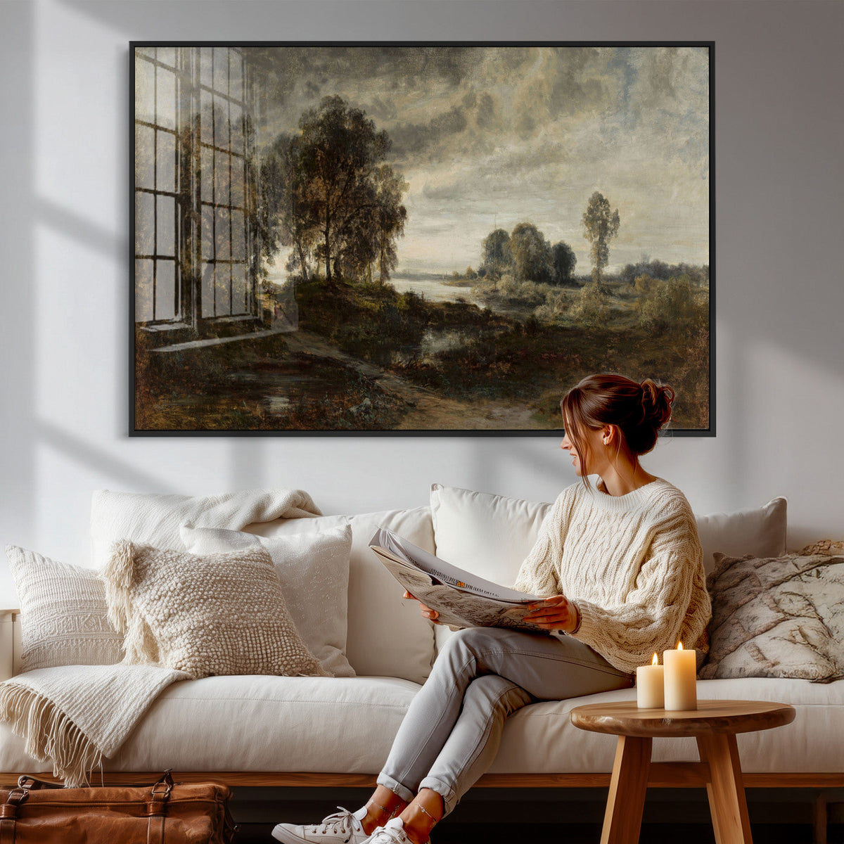Adolf Dressler Landscape of the Oder River Wall Art Canvas