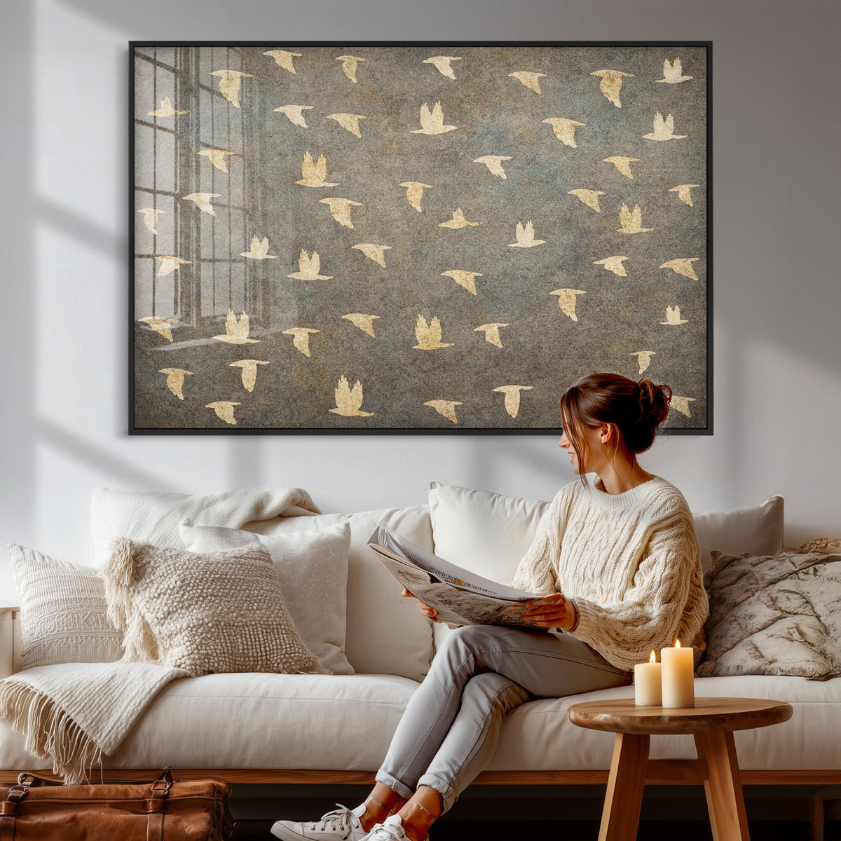 Abstract Birds Wall Art Canvas Print