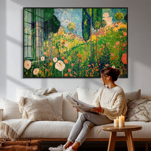 Gustav Klimt Boho Mountain Landscape Large Wall Art,