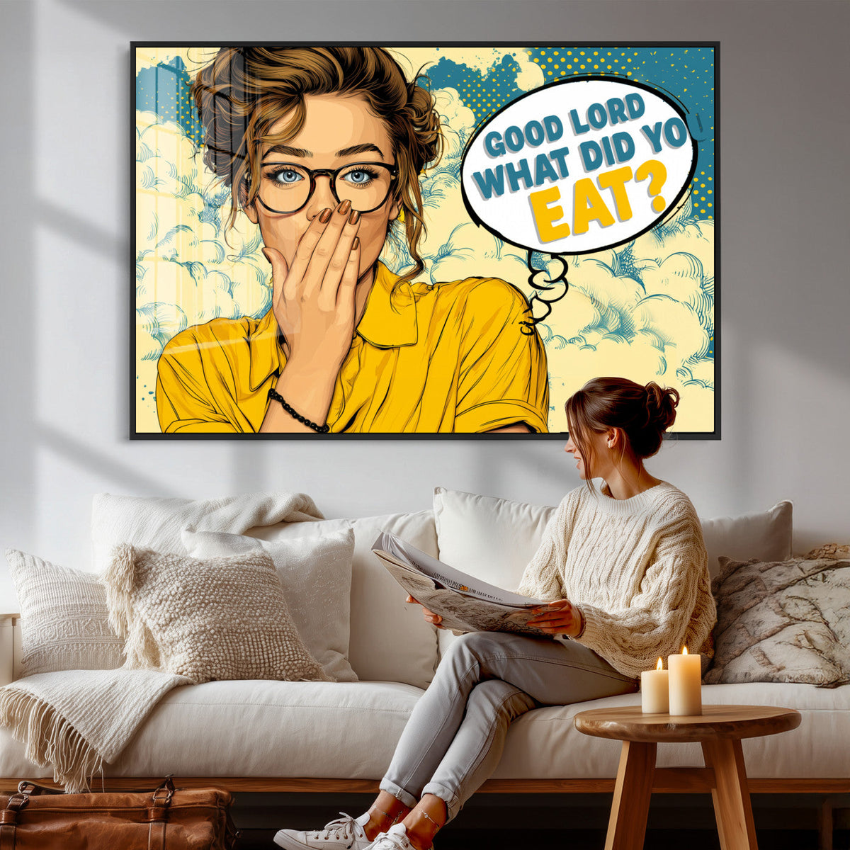 Pop Art Print Bathroom Sign Wall Art Canvas Print — Funny