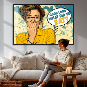 Pop Art Print Bathroom Sign Wall Art Canvas Print — Funny