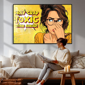 Pop Art Print Bathroom Sign Wall Art Canvas Print — Funny