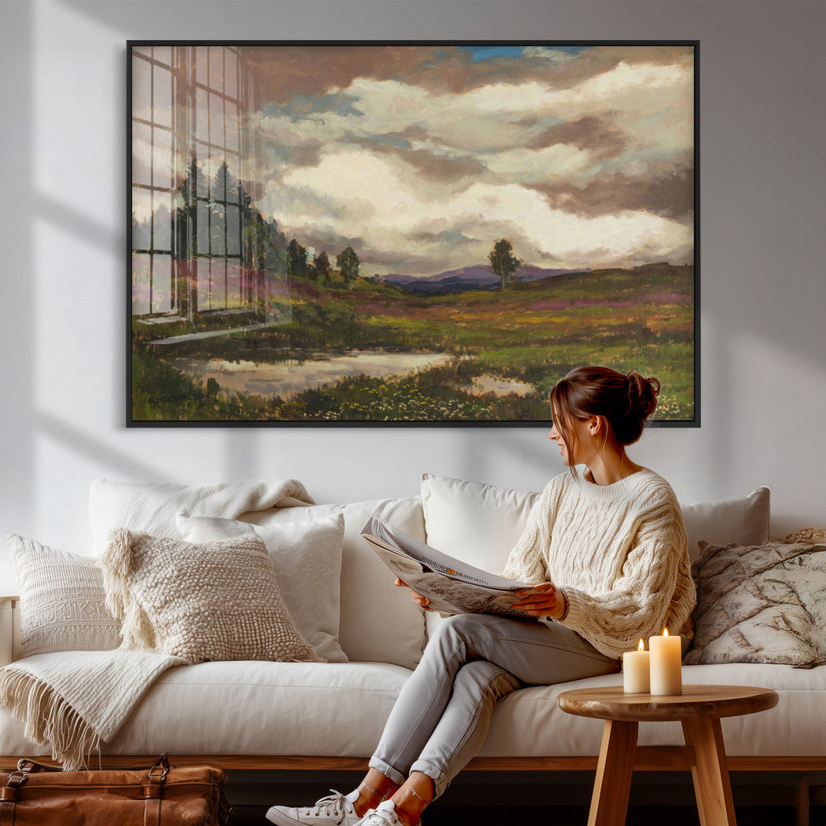 Gustav Macoun Heathland Canvas Print, Czech Landscape Oil