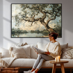 Old Oak Tree Canvas Wall Art, Turner Inspired Romantic