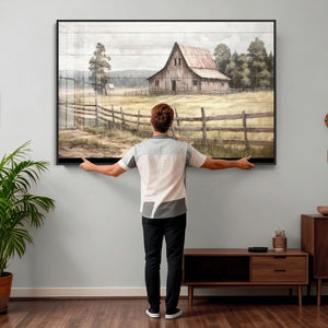 Rustic Farmhouse Barn Wall Art | 3-Panel Framed Gallery Wrap