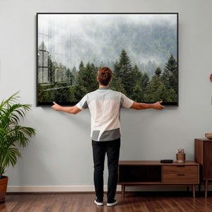 Misty Mountain Forest Wall Art Canvas Print
