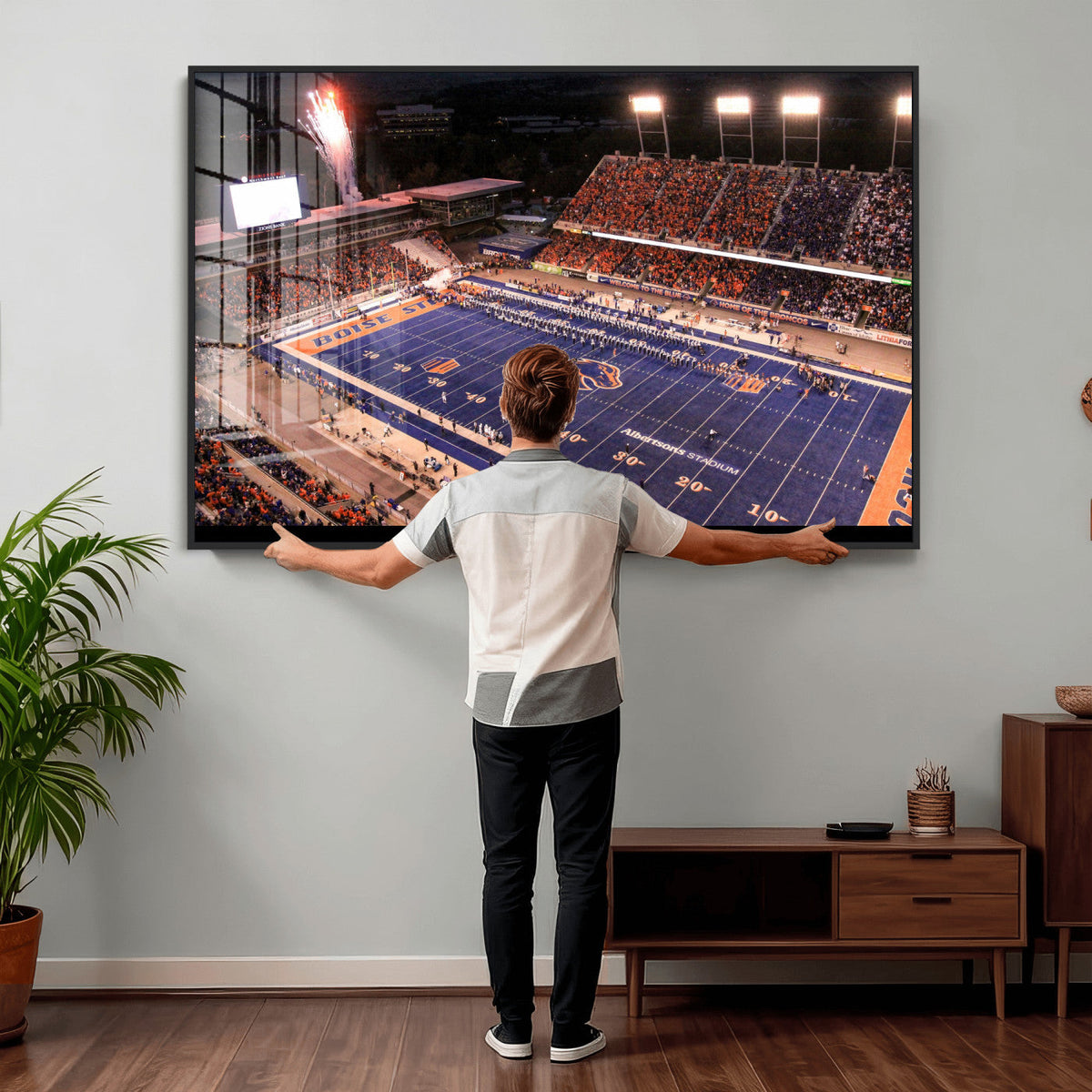 Boise State Stadium Large Wall Art Canvas Print for Living