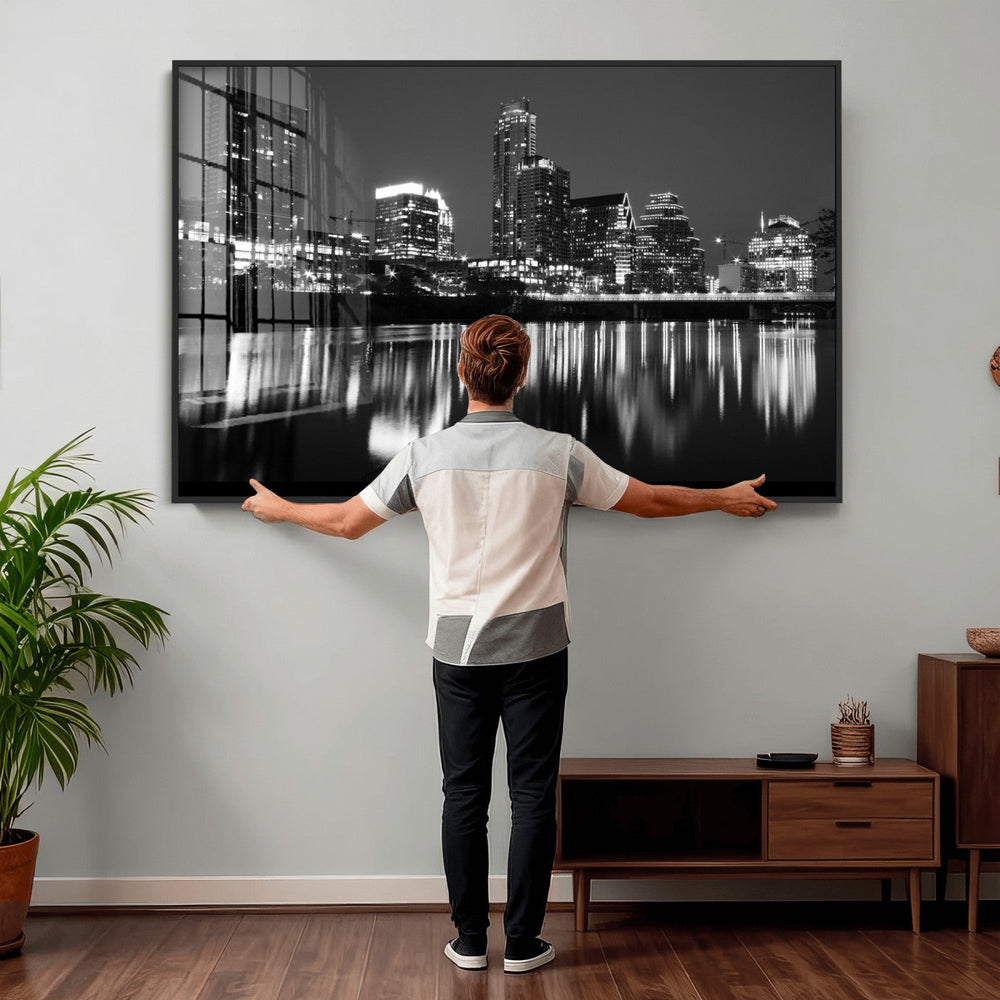 Austin Skyline Wall Art Canvas Print, Austin Downtown Night