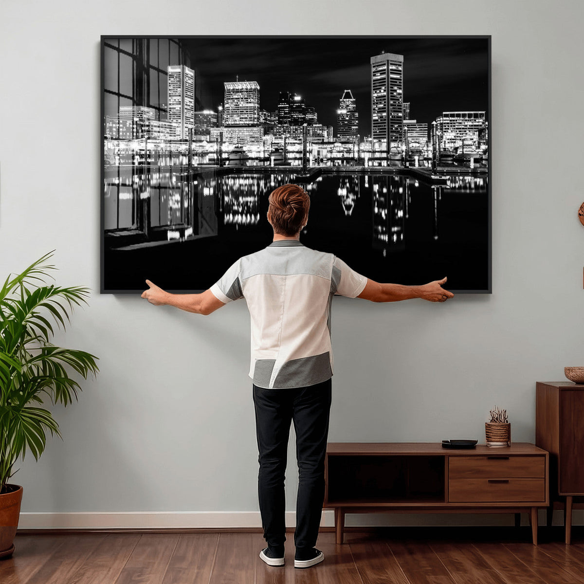 Baltimore Skyline Wall Art Canvas Print, Baltimore Downtown