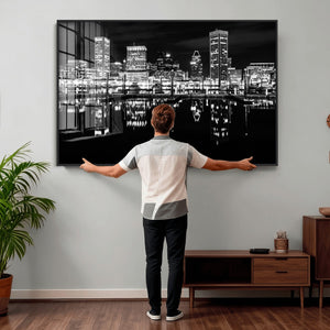 Baltimore Skyline Wall Art Canvas Print, Baltimore Downtown