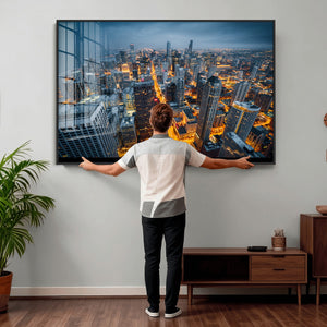 Chicago Wall Art Canvas Print - Chicago City Downtown Night