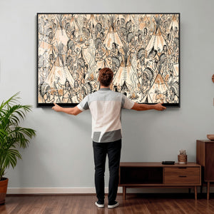Native American Indian Wall Art Canvas Print - Abstract