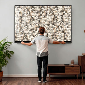 American Bison Canvas Print - Abstract Buffalo Wall Art