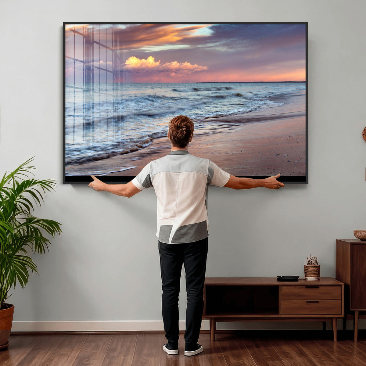 Ocean Sunset Wall Art Canvas Print – Coastal Beach