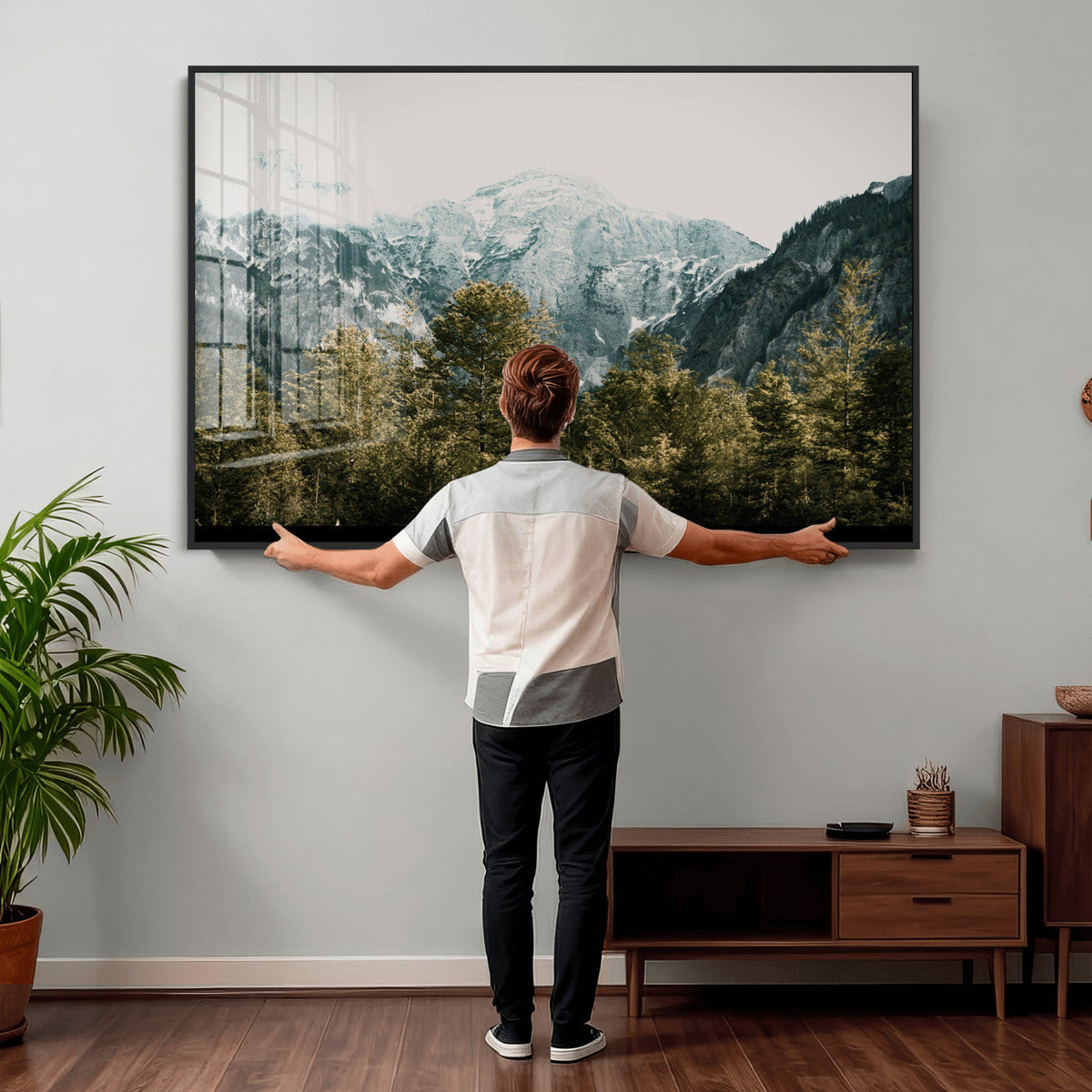 Mountain Forest Wall Art Canvas Print, Alpine Landscape